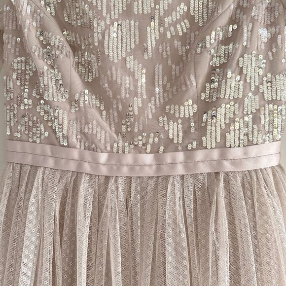 Needle&Thread Pink Midi Dress Tulle Sequin Embellished Ethereal Balletcore Sz 4 - Picture 7 of 8
